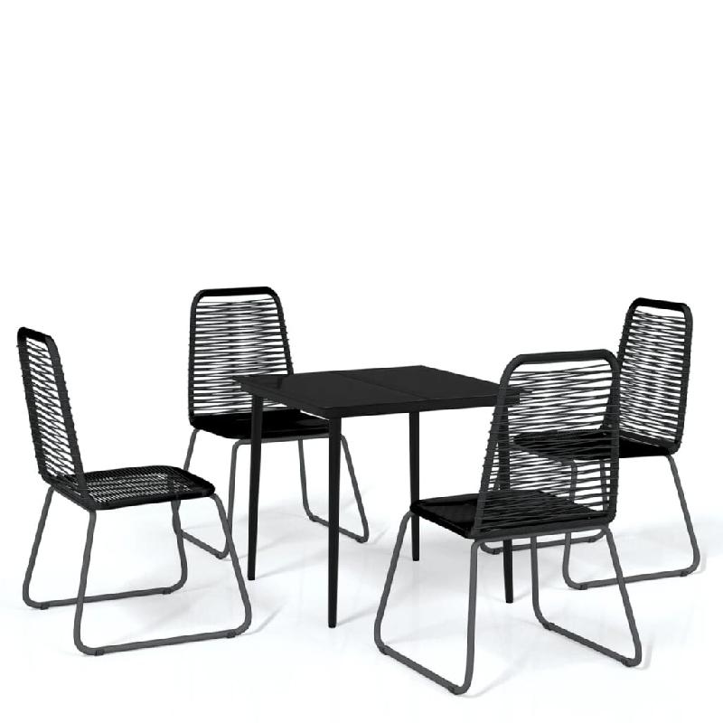 Helloshop26 - Ensemble de salle à manger de jardin meuble extérieur 5 pièces noir 02_0013895 - noir verre 3000128441539_0