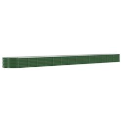Helloshop26 - Jardinière bac lit surélevé plantes fleurs terrasse jardin de jardin acier enduit de poudre 620 x 80 x 36 cm vert 02_0039683 - 300021_0