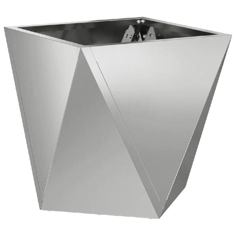 Helloshop26 - Jardinière carrée style moderne extérieur 30 x 30 x 30 cm design épuré en acier argent 02_0053058 - acier 3000237734300_0