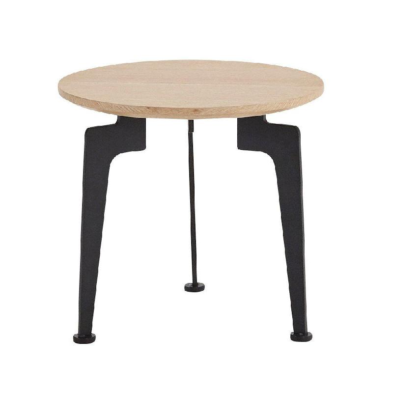 Innovation Living - Table basse design Laser taille S - Plateau en chêne naturel et piétement teinté noir_0
