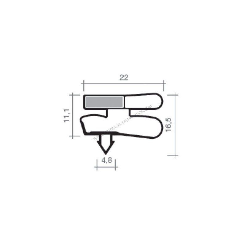Joint JCA152 - Pour chambre froide positive et négative - Longueur sur mesure 2,55 m - Coloris blanc et gris_0