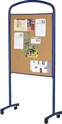 PANNEAU AFFICHAGE FOND LIÈGE SUR PIEDS AVEC ROULETTES BLEU - MANUTAN COLLECTIVITÉS