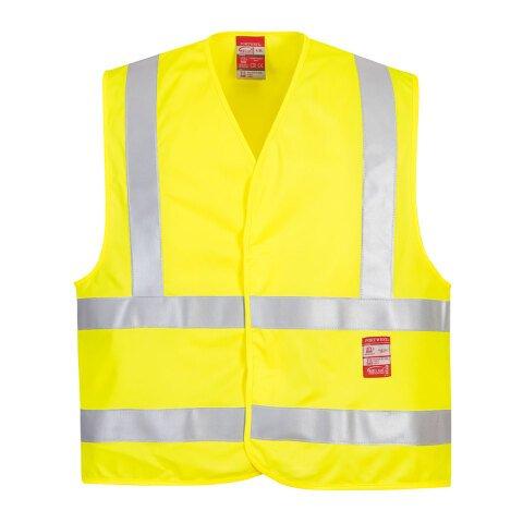 LOT DE 2 - PORTWEST FR75 GILET HV RÉSISTANT À LA FLAMME JAUNE - TAILLE 4X/5X