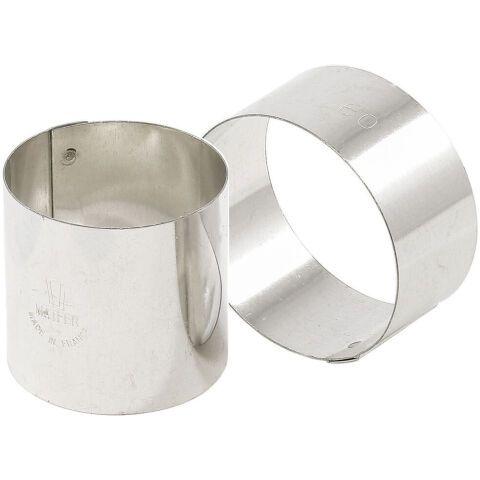 LOT DE 4 NONNETTES INOX RONDES DIAMÈTRE 6 CM HAUTEUR 4.5 CM