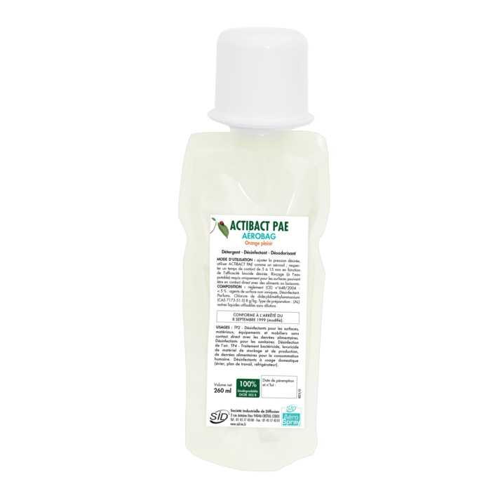 Nettoyant, dégraissant, désinfectant et désodorisant prêt à l'emploi - Poche pour système Aerospray Actibact PAE Aerobag_0