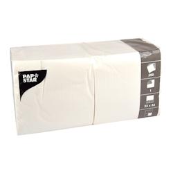 Papstar Serviettes, 1 pli pliage 1/4 33 cm x 33 cm blanc - blanc 12391_0