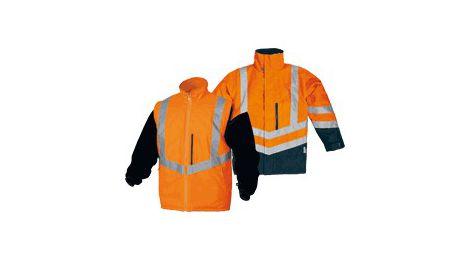 Parka 4 en 1 ROAD-WAY COVERGUARD - Haute visibilité - Orange fluo & bleu marine - Tailles XXL - Bandes réfléchissantes & manches amovibles_0