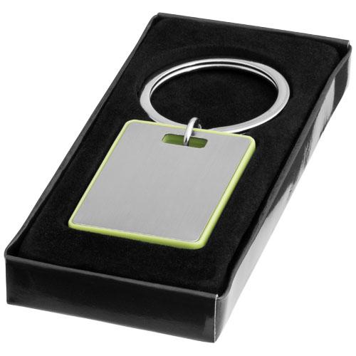Porte-clés rectangulaire Donato 11810504 - aluminium avec bord de couleur et boîte cadeau noire_0