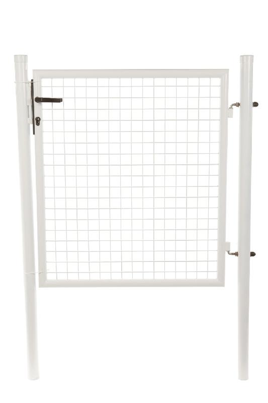 Portillon grillagé blanc - H. 1,20 x L. 1,00 m avec serrure_0