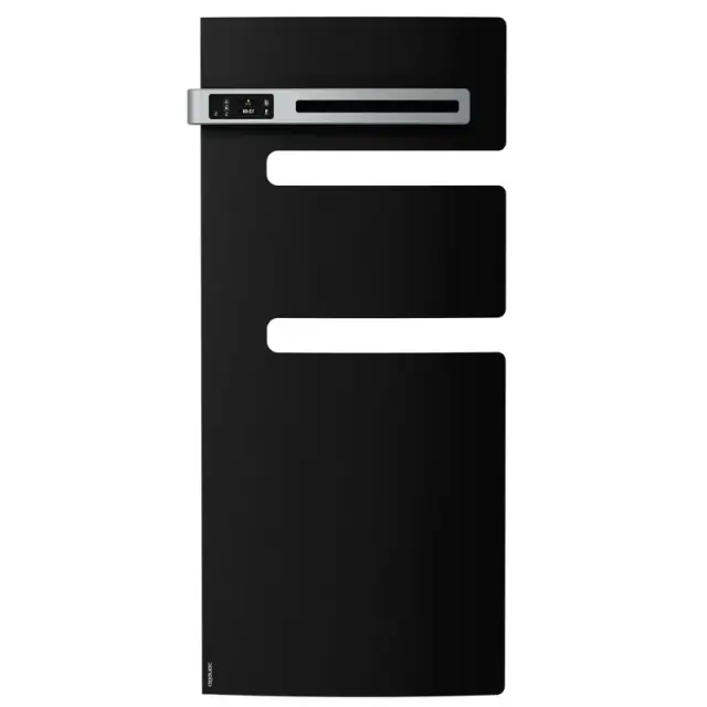 Radiateur sèche-serviettes connecté Serenis avec soufflerie mât gauche 1500W Noir - Atlantic - 850494_0