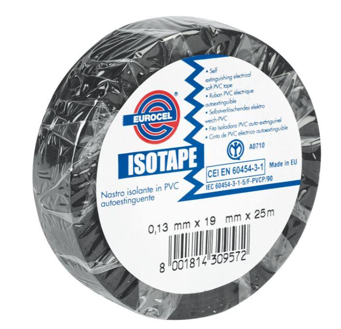 RUBAN ADHÉSIF ISOTAPE ÉLECTRICIEN NOIR - EUROCEL - 0150S1148