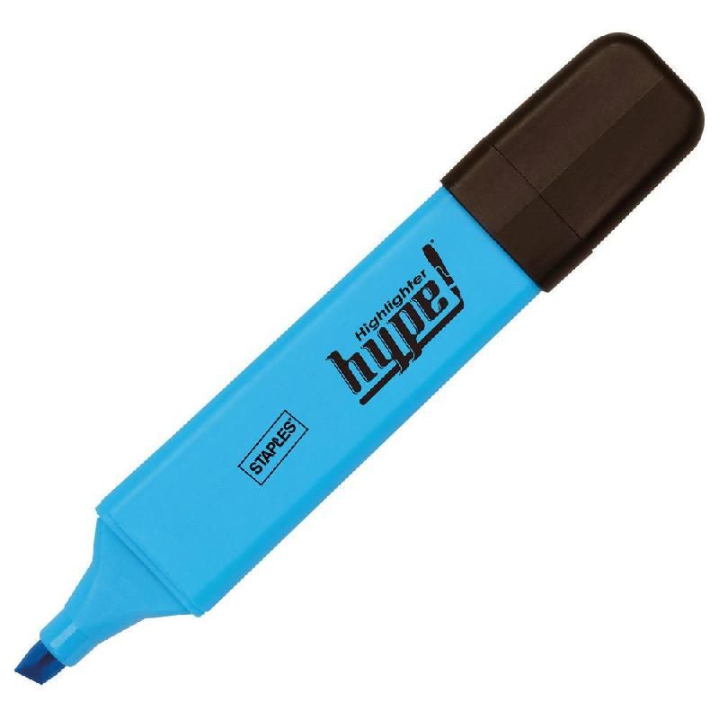 STAPLES HYPE!™ SURLIGNEUR POINTE BISEAUTÉE 1 - 5 MM, BLEU (PRIX À L'UNITÉ)