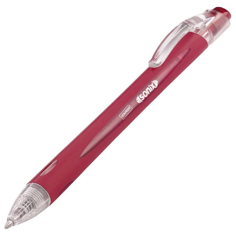 STAPLES STYLO BILLE SONIX - STAPLES - RÉTRACTABLE - COLORIS : ROUGE (PRIX À L'UNITÉ)