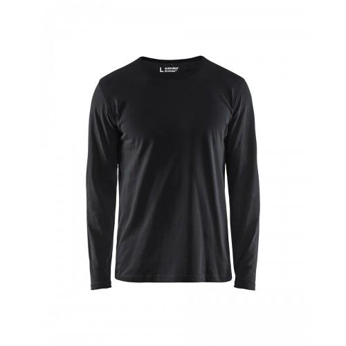 T-SHIRT DE TRAVAIL UNI À MANCHES LONGUES 3500 100% COTON - NOIR - LT BLAKLADER