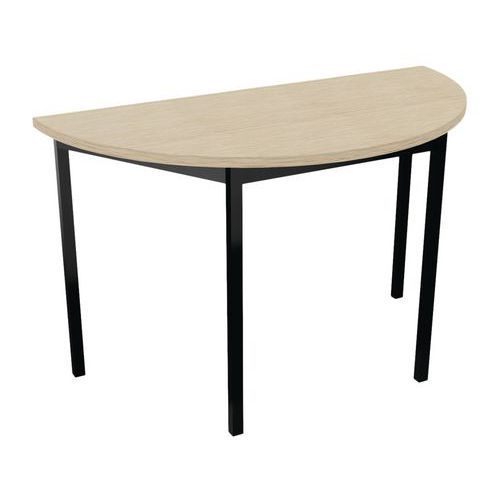 TABLE DE RÉUNION DEMI-LUNE TREFF 120 X 60 CHÊNE DE FIL/ NOIR