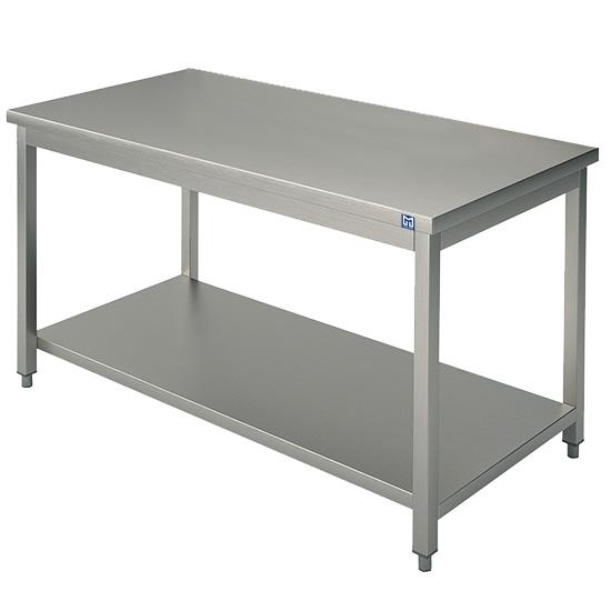 Table de travail inox avec étagère sans dosseret - 1500x600 mm - PSTL6015_0