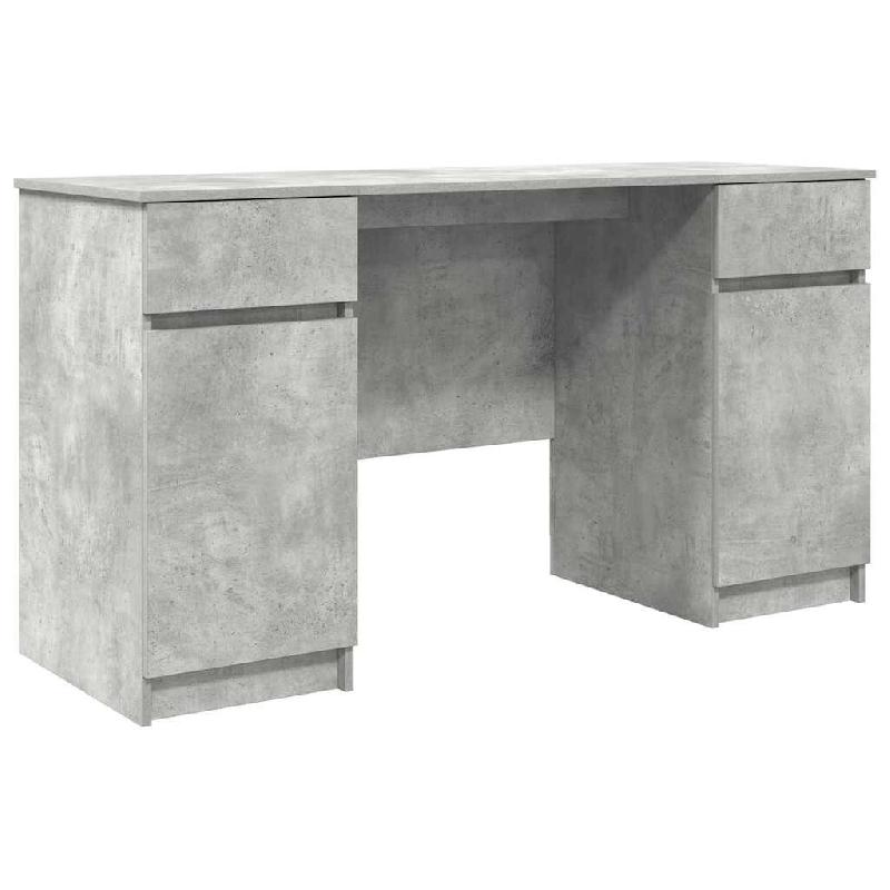 VidaXL Bureau avec porte Gris béton 140 x 49 x 76 cm Bois d'ingénierie Modèle Atlas Infinite Compact - 3328510_0