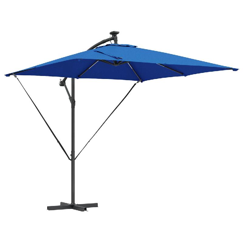 VidaXL Parasol banane à mât déporté Bleu 249 x 249 x 250 cm Modèle Atlas Sud - 42003404_0