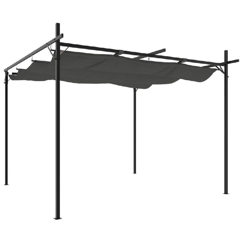 VidaXL Pergola avec toit rétractable anthracite 295x292x230 cm Modèle AbriOriginal 193 - noir 360116_0