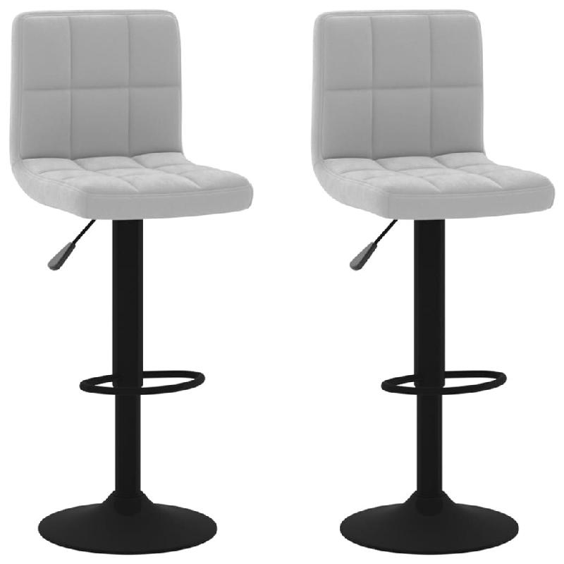 VidaXL Tabourets de bar lot de 2 gris clair velours Modèle Aero Modern Pro - gris 334305_0