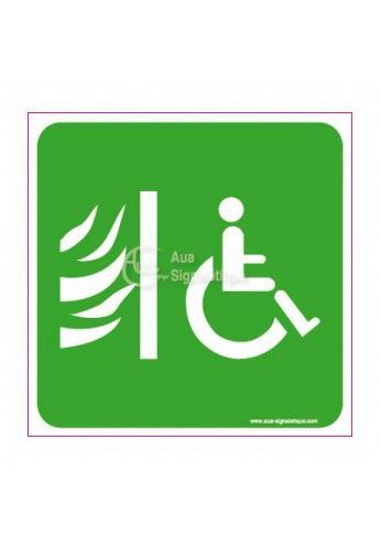 3045-CA-V-130x130 - Signalisation sécurité travail - Panneau espace d'attente sécurisé - Aua Signalétique - Dimensions : 130x130 mm_0