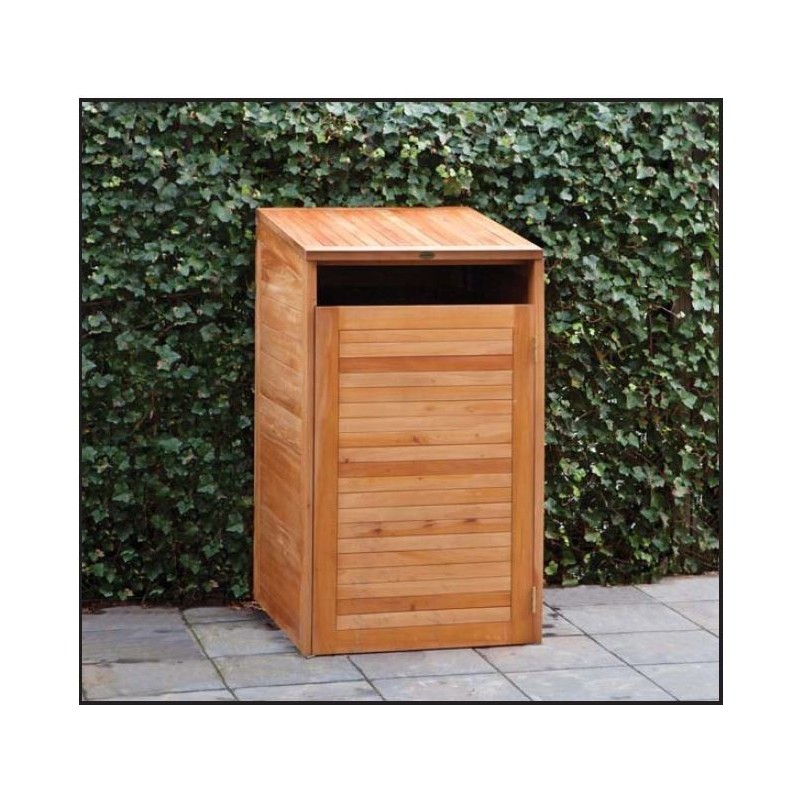 Abri cache-poubelle simple en bois dur 29.1004 - i60 x p60 x h106 cm_0