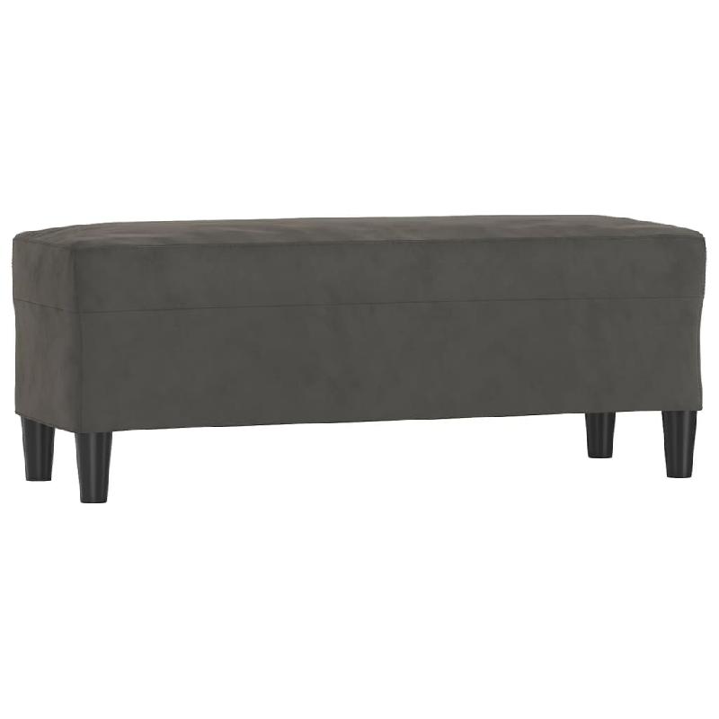 BANC BANQUETTE 100 X 35 X 41 CM VELOURS GRIS FONCÉ 02_0010492_0