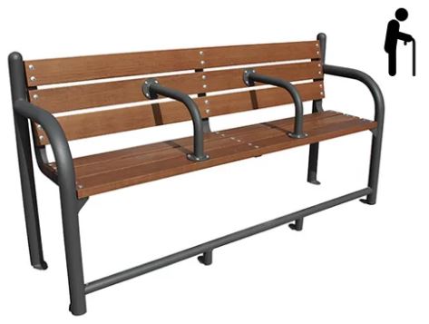 Banc Seniors en bois tropical - 1,92 x 0,54 x 0,97 m - Tube en acier galvanisé - MB351_0