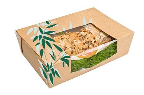 BOÎTE REPAS AMÉRICAINE FÊNETRE FEEL GEEN 20.5X14X6.4 CM CARTON NATUREL (VENDU PAR 200)