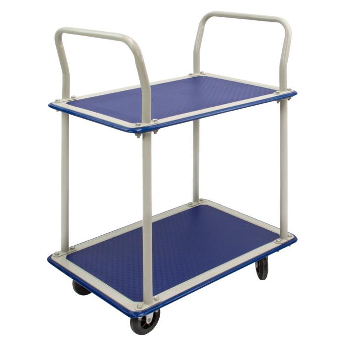 Chariot plateforme de transport manutention 2 étages_0