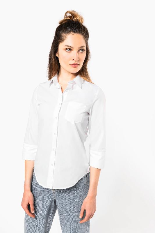 Chemise popeline polycoton manches 3/4 femme - Entretien facile - Réf: K558 - Marque Kariban_0