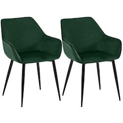 CLP Chaise de salle à manger Luena Vert/Velours - vert textile 327457_0
