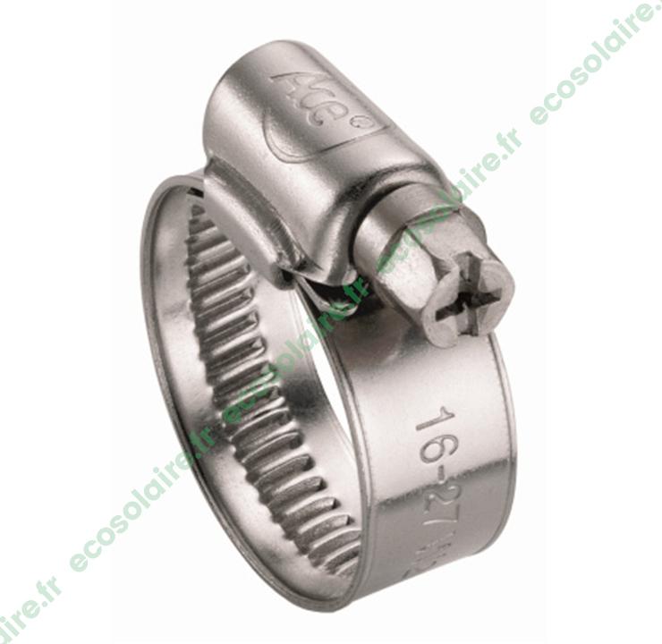 Collier de serrage 16 à 27 mm - largeur 9 mm - acier zingué W1 - norme DIN 3017_0