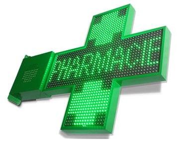 Gloria LED 650 - Croix de pharmacie double face - LED vertes IP67 - 650 x 650 mm - SARL Identy Sign_0