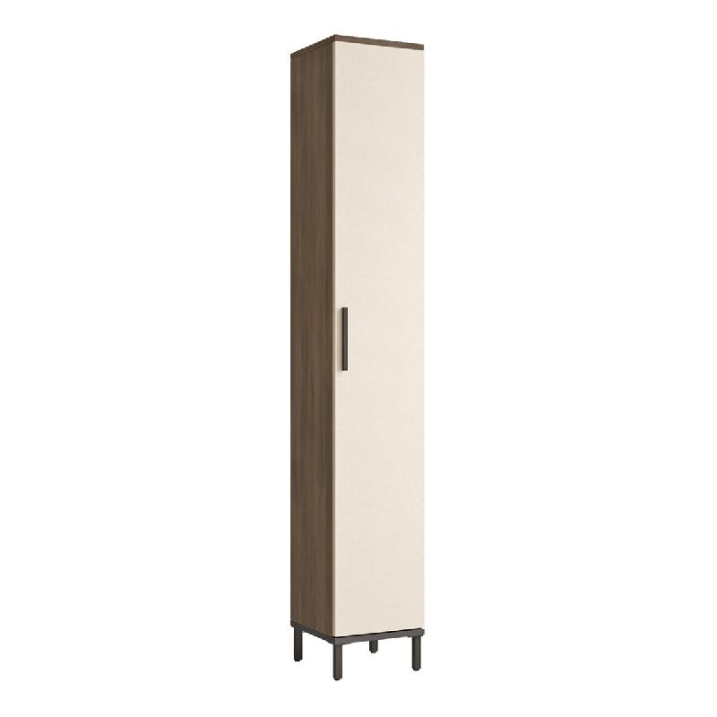 Helloshop26 - Armoire étagère meuble de rangement à porte Lieto 6 niveaux 183,5 x 29,5 x 29,5 cm chêne gris / beige 03_0008951 - gris métal 30002_0