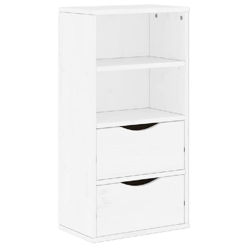 Helloshop26 - Armoire latérale classique avec 2 tiroirs et 2 étagères 40 x 24 x 79 cm en bois massif pin 02_0058041 - Bois massif 3000240366864_0
