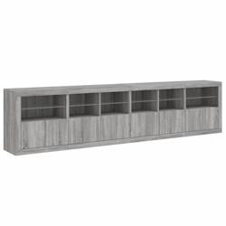 Helloshop26 - Buffet bahut commode armoire meuble de rangement organisateur cuisine salle de séjour salon avec lumières LED sonoma 02_0030070 - 3000_0
