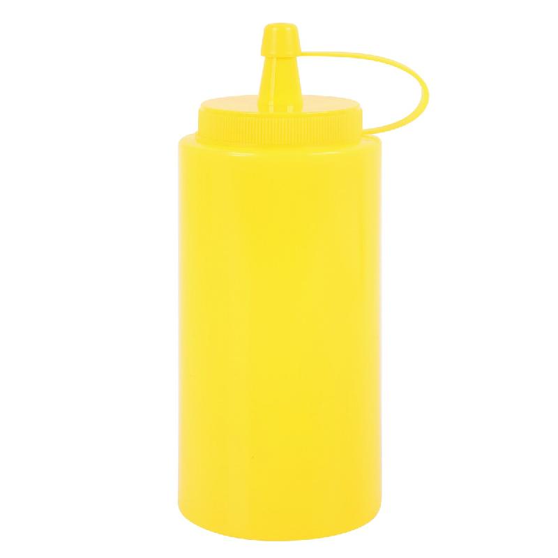 METRO PROFESSIONAL Bouteille à sauce, polyéthylène/polypropylène, Ø 5 x 18 cm, 0.26 L, avec bouchon, jaune, 4 unités - jaune plastique polypropy_0