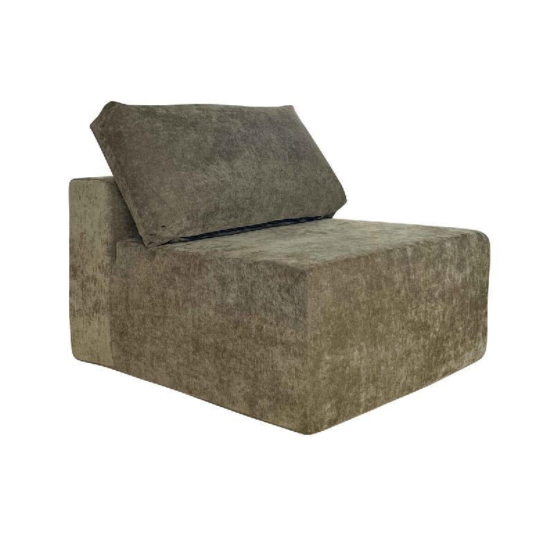 Oviala Business Oviala Fauteuil en tissu pour canapé modulable avec coussin vert - vert textile 114212_0