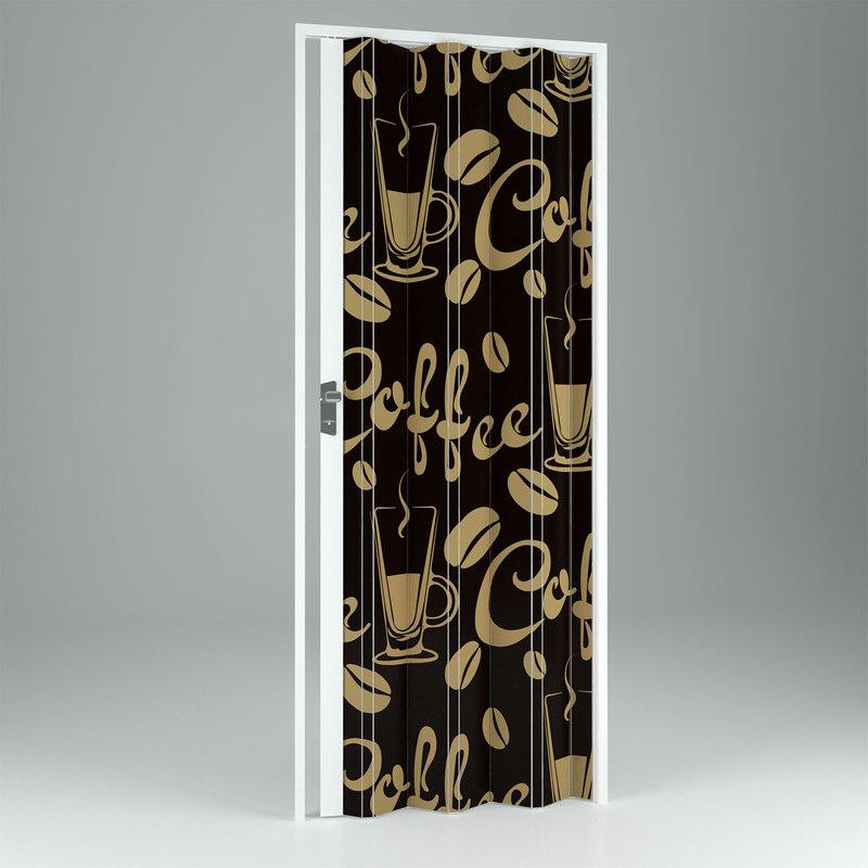 IDRALITE - PORTE PLIANTE ACCORDÉON INTÉRIEUR EN PVC MOD. VERA 115X214 CM COFFEE