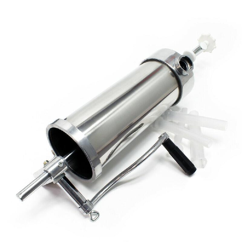 Poussoir à saucisse 3,5 litres - Machine de remplissage en acier inoxydable avec buses incluses - Réf. 16_0002484_0