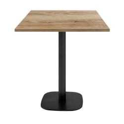 Restootab - Table 70x70cm - modèle Round snack chene slovene - marron fonte 3760371519033_0