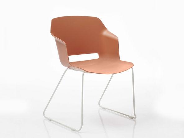 Lot de 2 chaises de collectivité Clop avec coque en polypropylène et pied luge_0