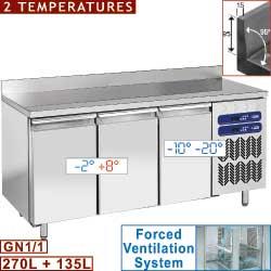 Table frigorifique et de congélation   2 témperatures  