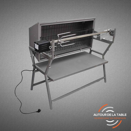 Tournebroche professionnel vertical en acier inoxydable - Résistant et durable - Réf 0811003_0