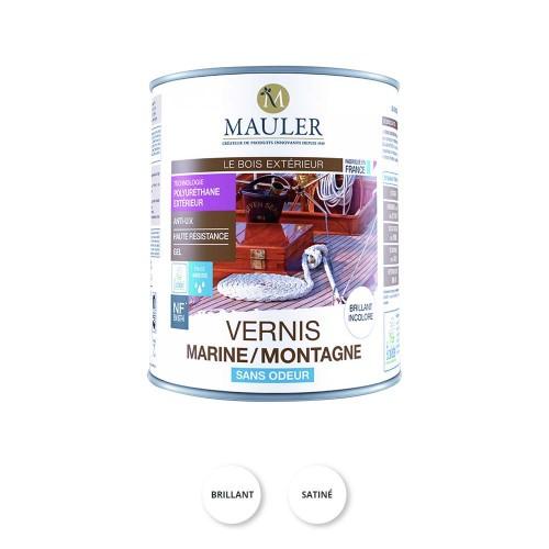 VERNIS MARINE MONTAGNE SANS ODEUR - 2,5 LITRE - INCOLORE MAT MAULER
