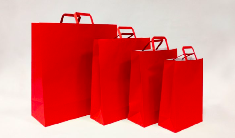 100 sacs kraft à poignée plates ou torsadée, kraft havane - blanc ou couleur - SKFTPPRG-DN13_0