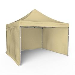 Assalit-Jean Tente pliante Barnum Aluminium 300x300cm - Ivoire + 3 murs offerts - beige SL3X300+3M15_0