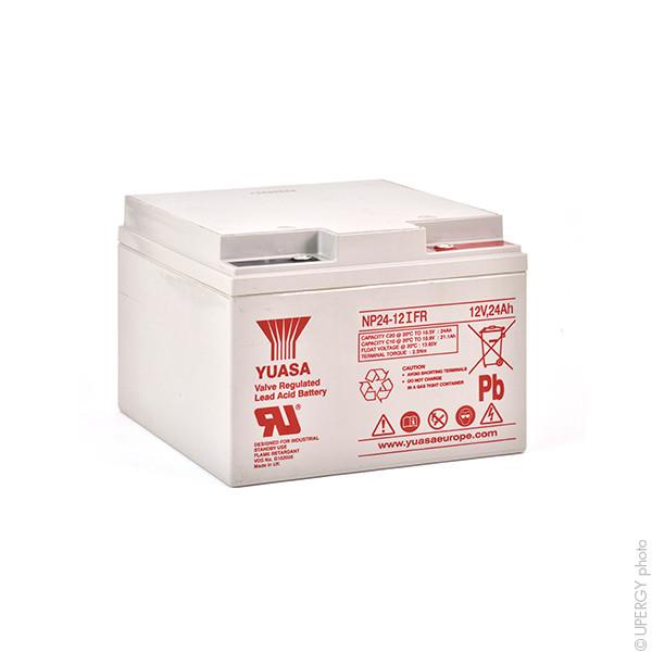 Batterie plomb AGM Yuasa NP24-12IFR - 12V 24Ah M5-F - Étanche sans entretien, applications onduleur et secours_0
