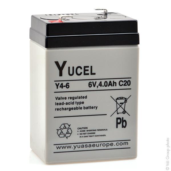Batterie plomb AGM Yucel Y4-6 - 6V 4Ah - Durée de vie 5 ans - F4.8_0